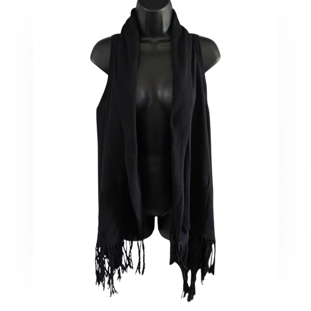 Butter Goods Knit Fringe Shawl Vest Wrap M/L